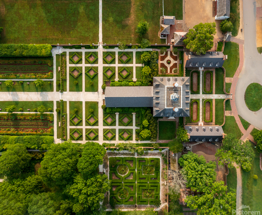 Top down view of Governors Palace in Williamsburg Virginia  Print