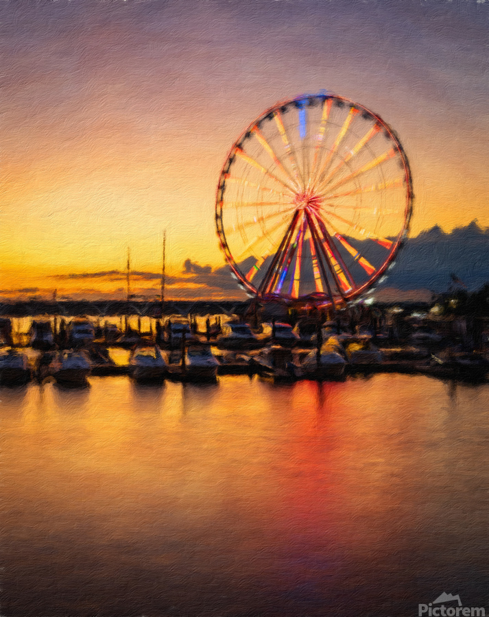 Digital art of Ferris wheel at National Harbor  Imprimer