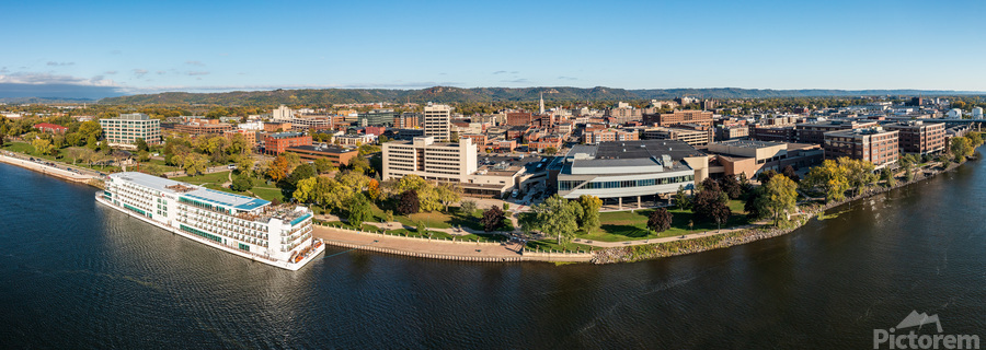Aerial view of La Crosse Wisconsin and the Mississippi River  Print