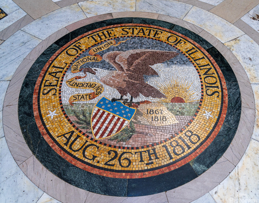 Great Seal of Illinois in memorial for the Vicksburg siege in Mi  Imprimer