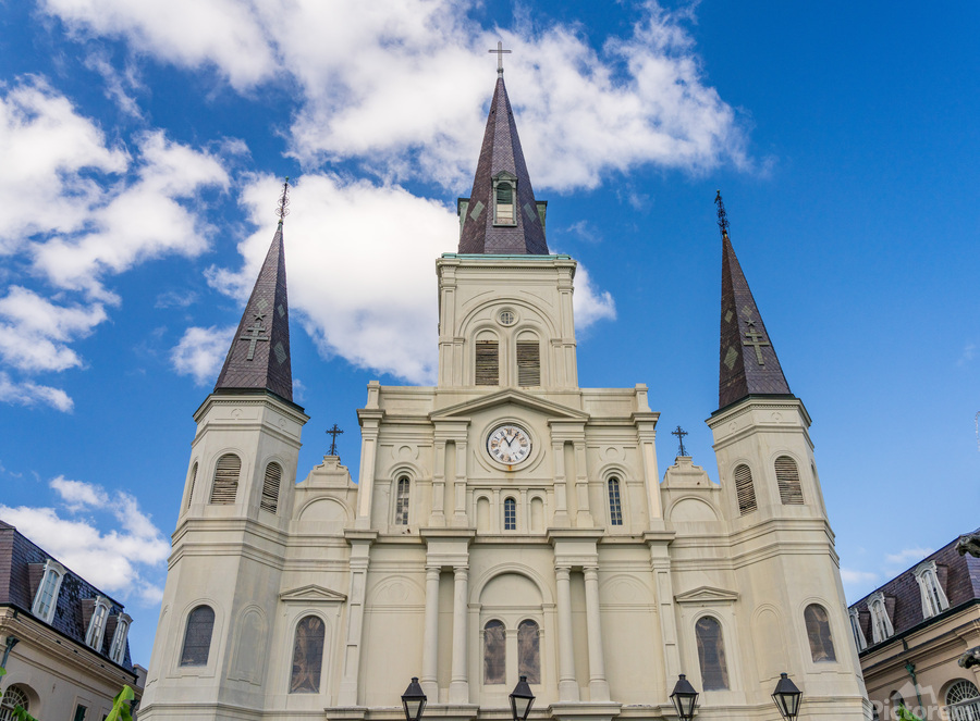 Facade of Cathedral Basilica of Saint Louis in New Orleans LA  Imprimer