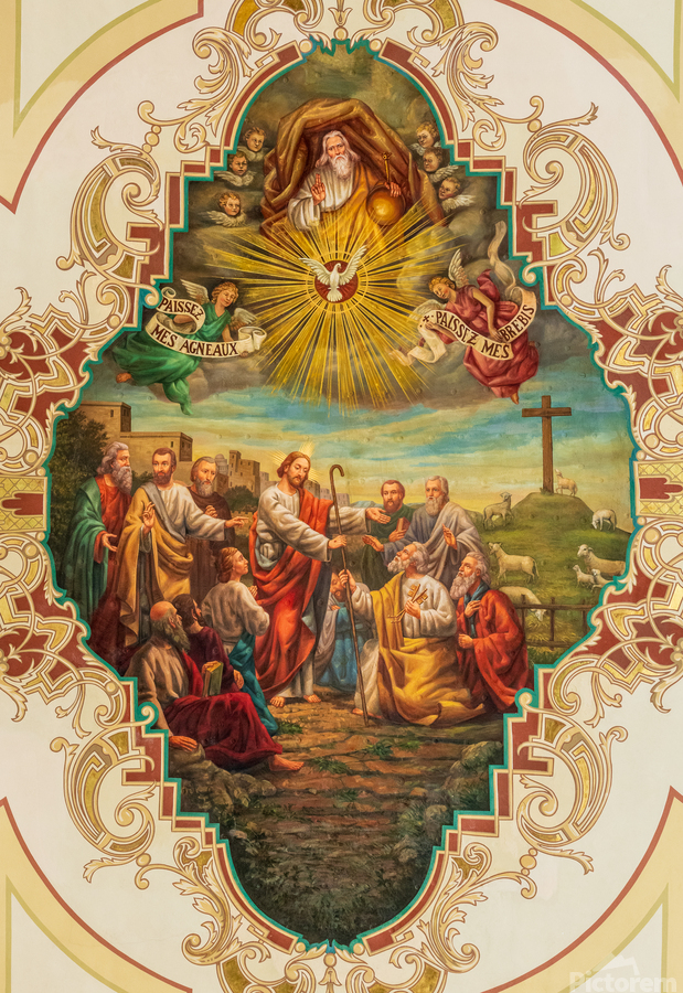 Ceiling painting in the Cathedral Basilica of Saint Louis  Print