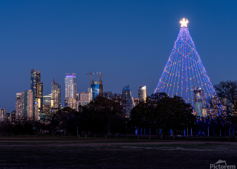 Cityscape of downtown Austin from the west in Zilker park 2025  Print