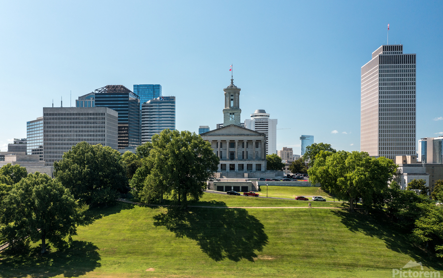 Aerial view of the State Capitol building in Nashville Tennessee  Print