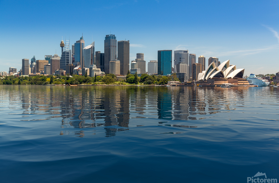 Dramatic panoramic photo Sydney harbor  Imprimer