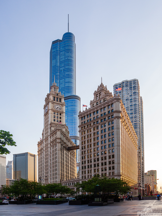 Wrigley building and Trump tower Chicago  Imprimer