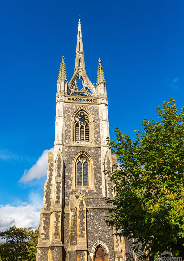 Unusual tower crown spire in Faversham Kent  Imprimer