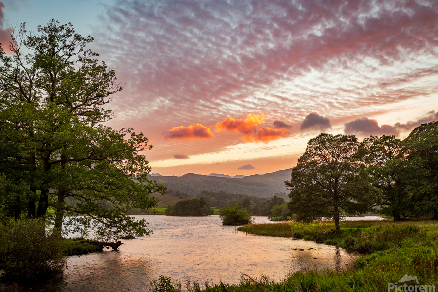 Sunset over Rydal Water in Lake District  Imprimer