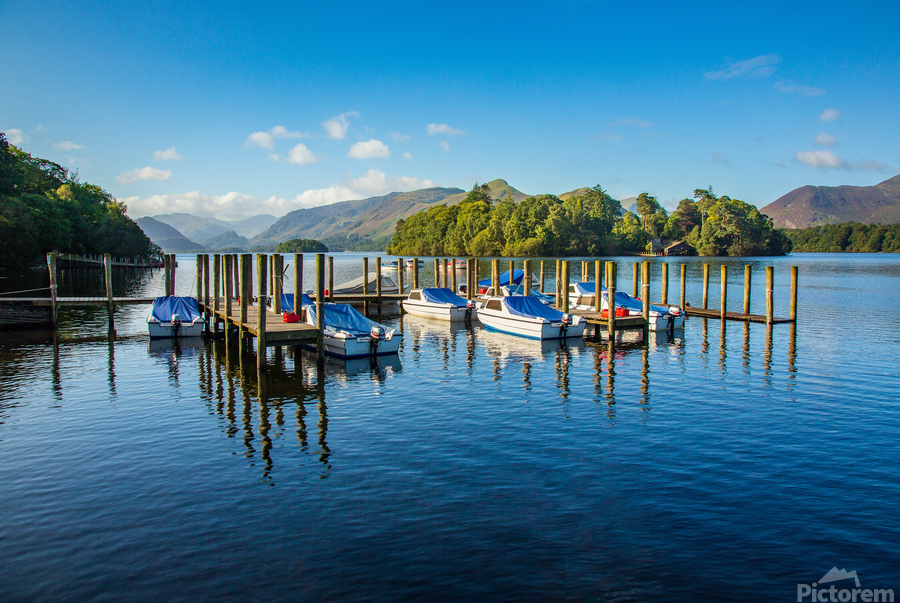 Boats on Derwent Water in Lake District  Print