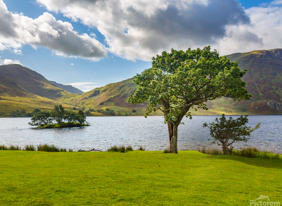 View over Crummock Water in Lake District  Print