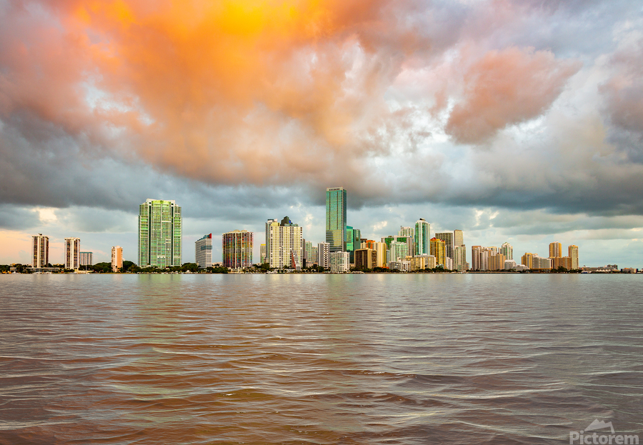 Dawn view of Miami Skyline   Print