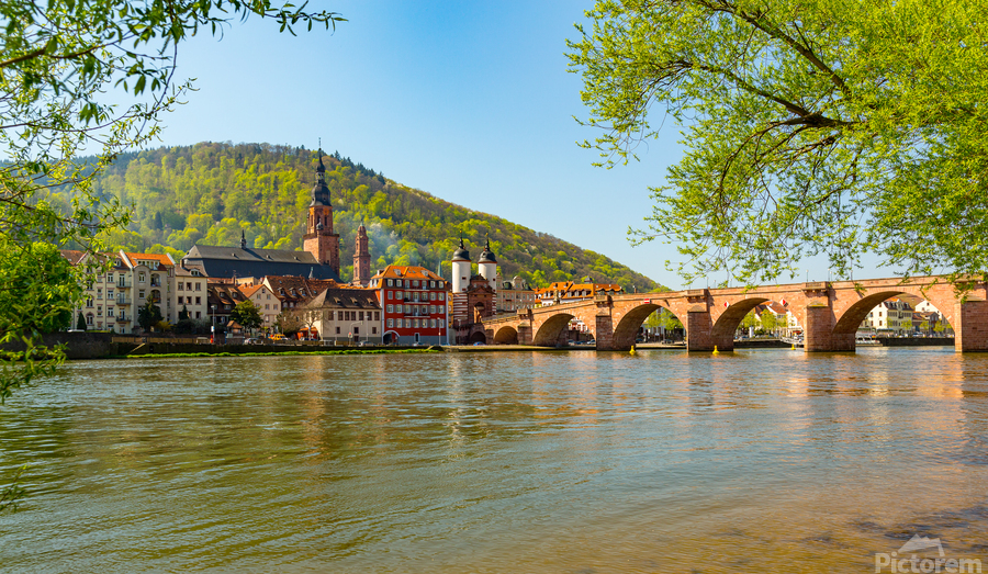 Old bridge into town of Heidelberg Germany  Print