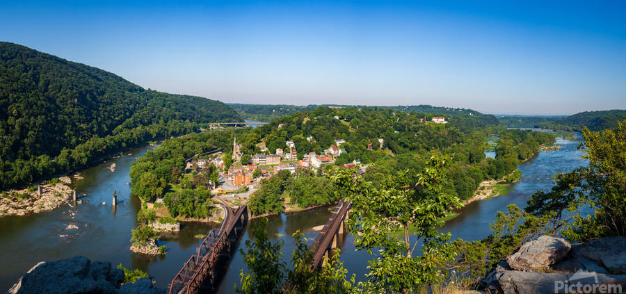 Panorama over Harpers Ferry  Print