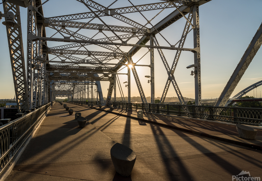 John Seigenthaler pedestrian bridge in Nashville Tennessee  Print