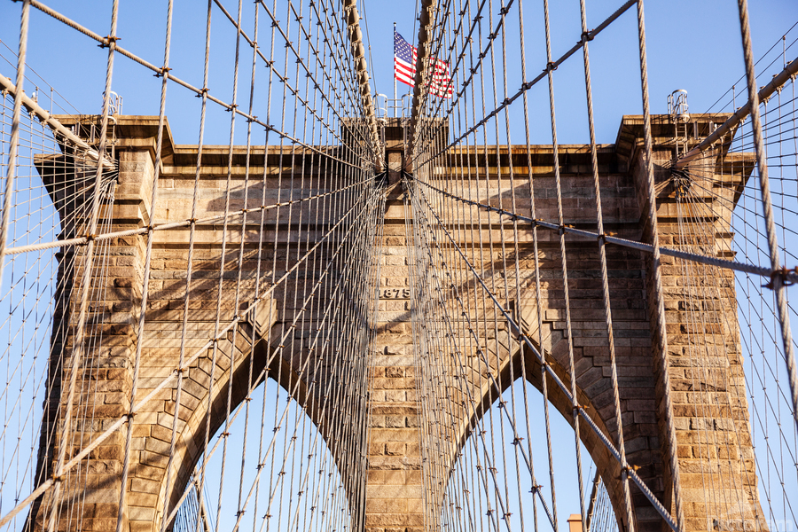 Detail of suspension on Brooklyn Bridge  Imprimer
