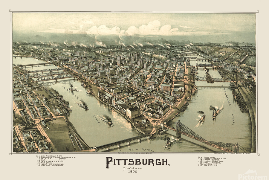 Restored street plan of Pittsburgh PA  Imprimer