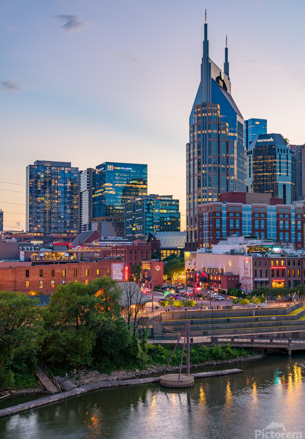 Skyline of Nashville in the evening  Print
