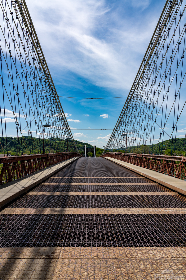 Suspension bridge over the Ohio river in Wheeling, WV  Imprimer