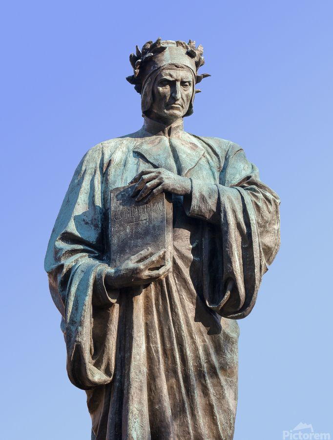 Dante statue with Divine Comedy in Meridian Hill  Print