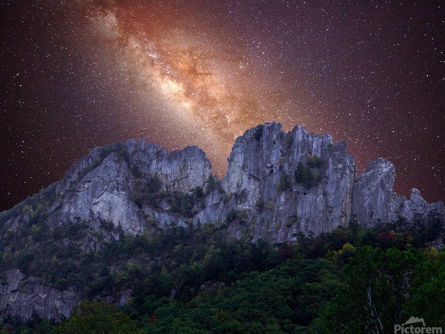 Galaxy over Seneca Rocks in West Virginia  Print