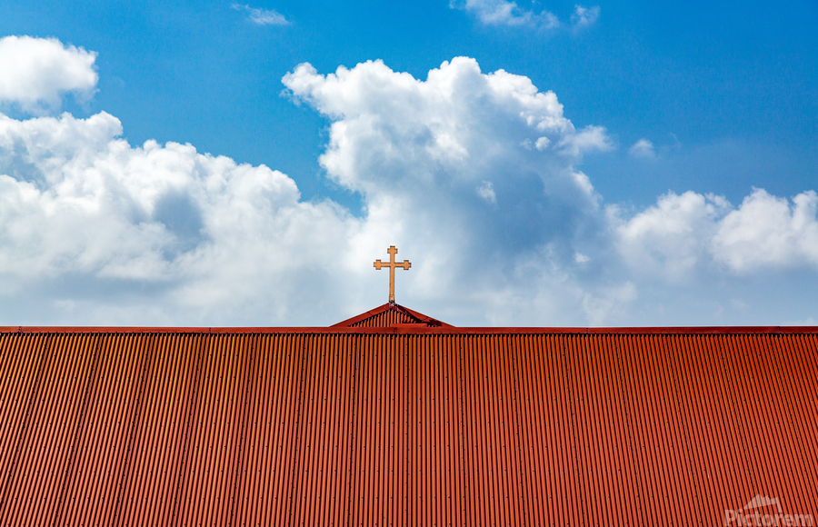 Frederick Lutheran church cross in Charlotte Amalie  Print
