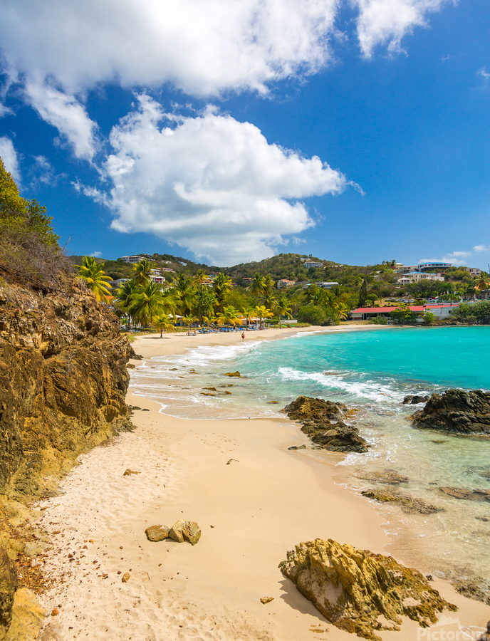 Frenchmans Bay with Beach scene St Thomas USVI  Print