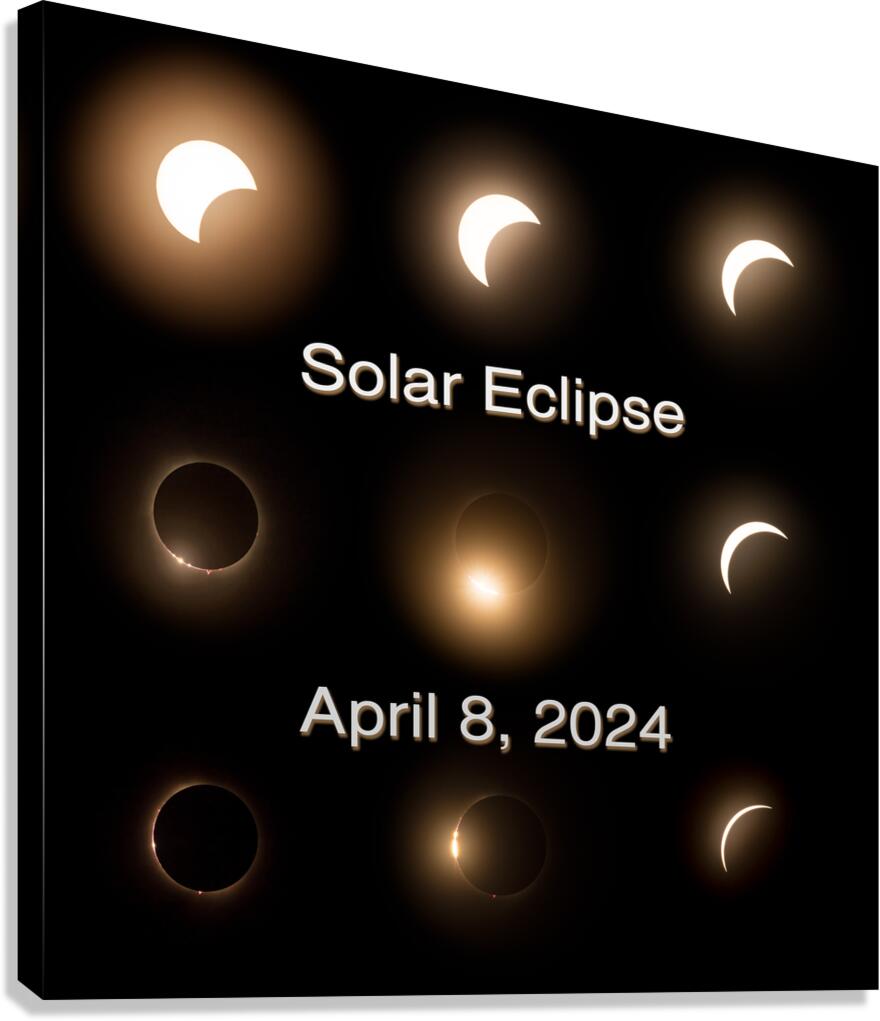 Composite of the stages of 2024 solar eclipse  Impression sur toile