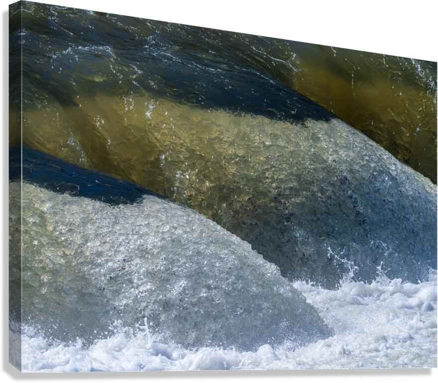 Frozen motion of raging water flowing over Valley Falls Canvas Print