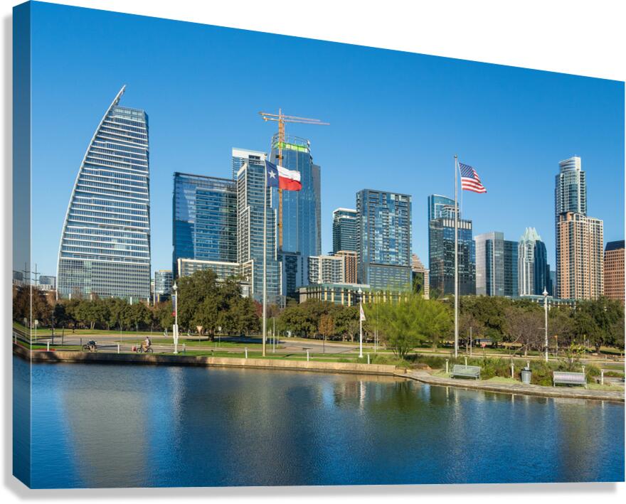 Cityscape of apartments and offices  in downtown Austin Texas Canvas Print