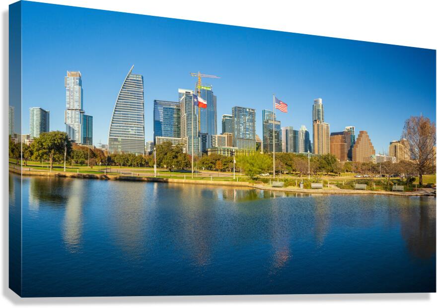 Cityscape of apartments and offices  in downtown Austin Texas Canvas Print