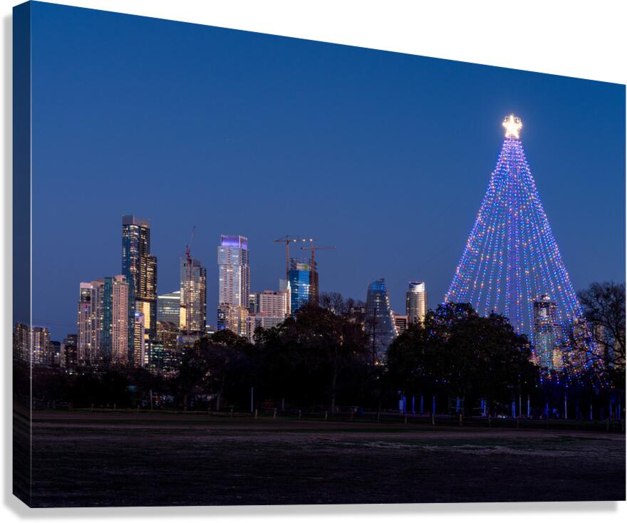 Cityscape of downtown Austin from the west in Zilker park 2025 Canvas Print