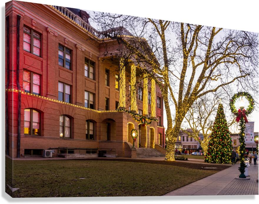 Entrance to Williamson County Courthouse in Georgetown TX Canvas Print
