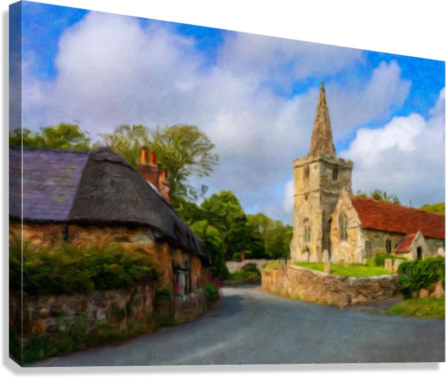 St Peters Church Shorwell Isle of Wight oil painting Canvas Print