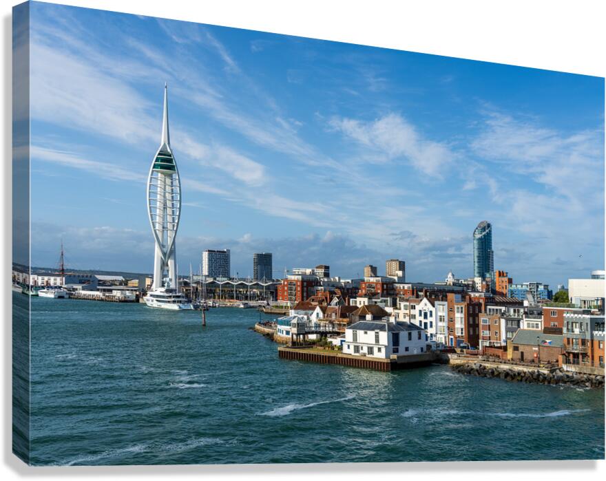 Spinnaker tower overlooks the harbor at Portsmouth with luxury y Canvas Print