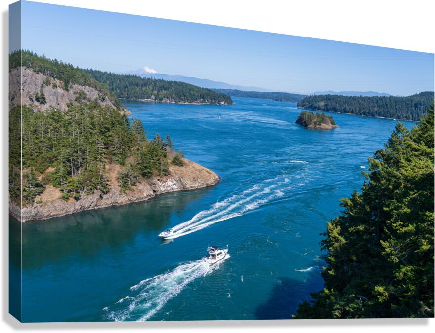 Turbulent water of Deception Pass in the Whidbey Island state pa Canvas Print