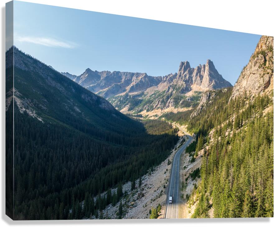 View of the North Cascades Highway looking towards the Washingto Canvas Print