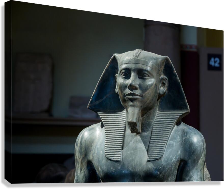 Head of the famous Khafre statue carved from  anorthosite gneiss Canvas Print