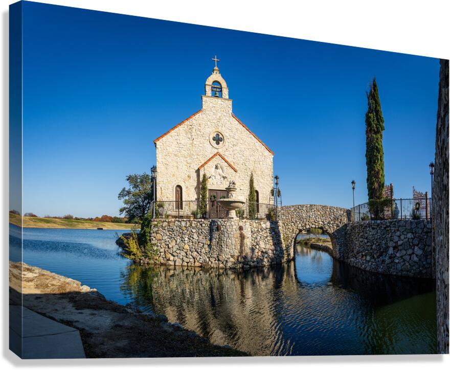 Clear December day in Adriatica Village McKinney Texas a plann Canvas Print