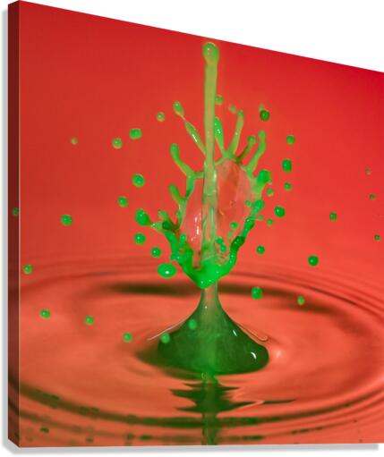 Water droplet collision - Christmas Tree  Canvas Print