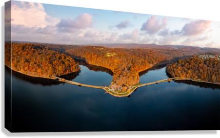 Aerial view of Cheat Lake Park near Morgantown  Canvas Print