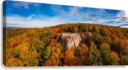 Coopers Rock state park overlook in West Virginia with fall colors  Canvas Print