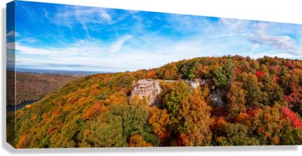 Coopers Rock state park overlook panorama with fall colors  Canvas Print