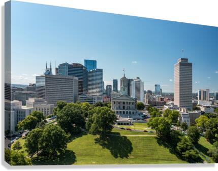 Aerial view of the Tennessee State Capitol building in Nashville  Impression sur toile