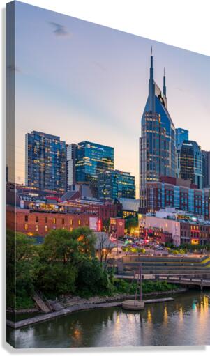 Skyline of Nashville in the evening  Impression sur toile