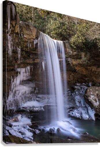 Cucumber Falls in the Ohiopyle State Park in winter  Impression sur toile
