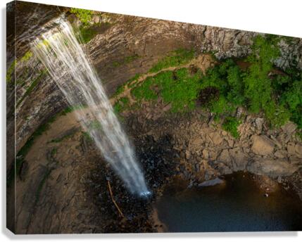 Waterfall at Ozone Falls in Tennessee showing the lip of the gorge  Canvas Print