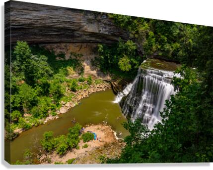 Burgess Falls waterfall in Tennessee in summer  Canvas Print