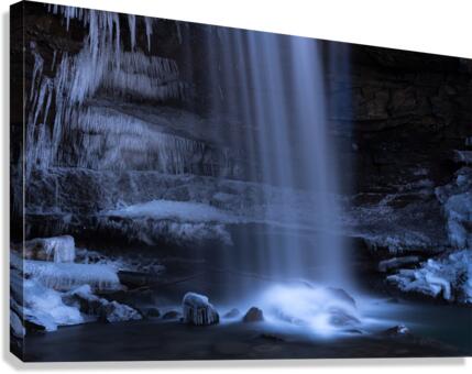 Cool Cucumber Falls detail in winter  Canvas Print