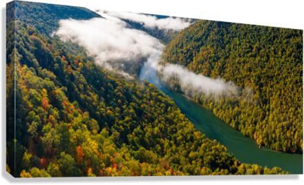 Narrow gorge of the Cheat River upstream of Coopers Rock State Park  Canvas Print