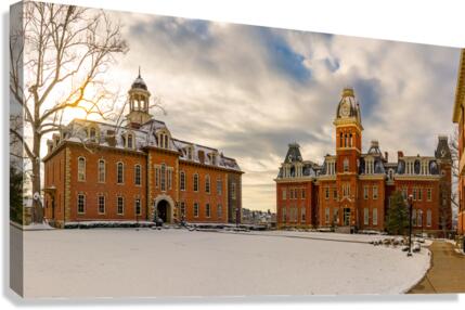 Woodburn Circle at West Virginia University in the snow  Canvas Print